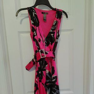 Bisou Bisou Belted Floral Midi Dress